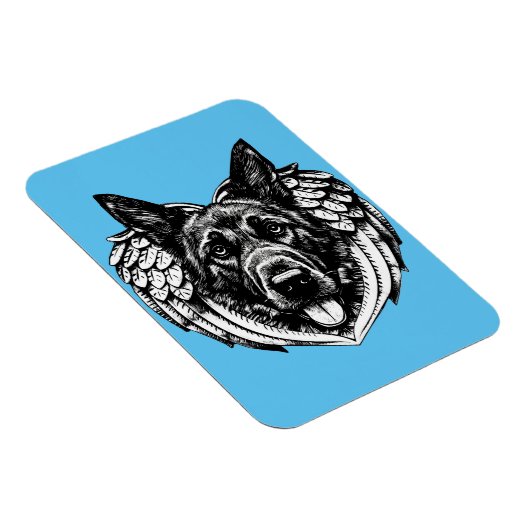 De Duitse herder Angel-hoofdkunstschildering Magneet (Rechterzijde)