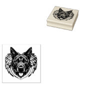 De Duitse herder Angel-hoofdkunstschildering Rubberstempel (Gestempeld)