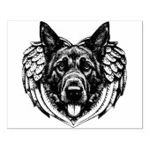 De Duitse herder Angel-hoofdkunstschildering Rubberstempel (Afrduk)