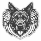 De Duitse herder Angel-hoofdkunstschildering Sticker (Voorkant)