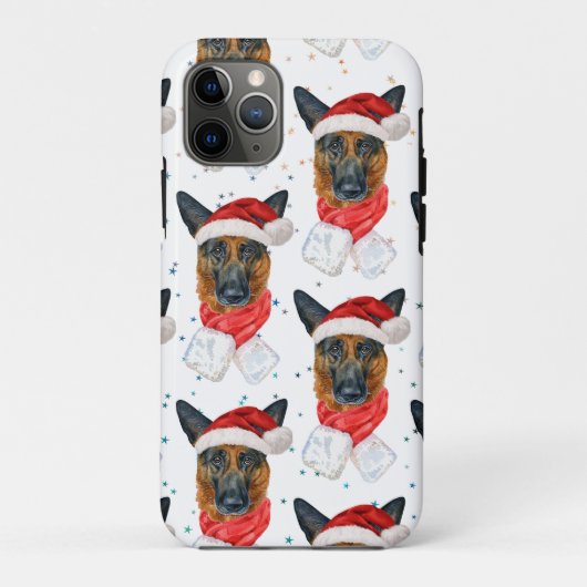 De Duitse herder Breed Dog Pattern sterft Kerstmis Case-Mate iPhone Case (Achterkant)