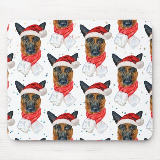 De Duitse herder Breed Dog Pattern sterft Kerstmis Muismat (Voorkant)