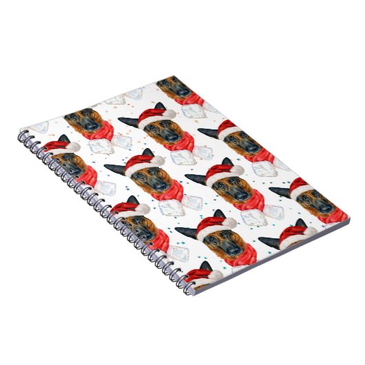 De Duitse herder Breed Dog Pattern sterft Kerstmis Notitieboek (Rechterzijde)