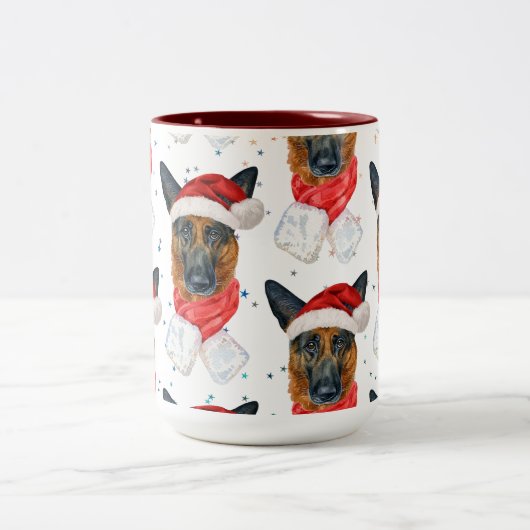 De Duitse herder Breed Dog Pattern sterft Kerstmis Tweekleurige Koffiemok (Center)