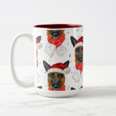 De Duitse herder Breed Dog Pattern sterft Kerstmis Tweekleurige Koffiemok (Links)
