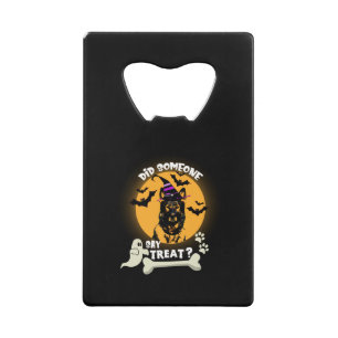 De Duitse herder heeft Treat gezegd - Halloween Creditkaart Flessenopener