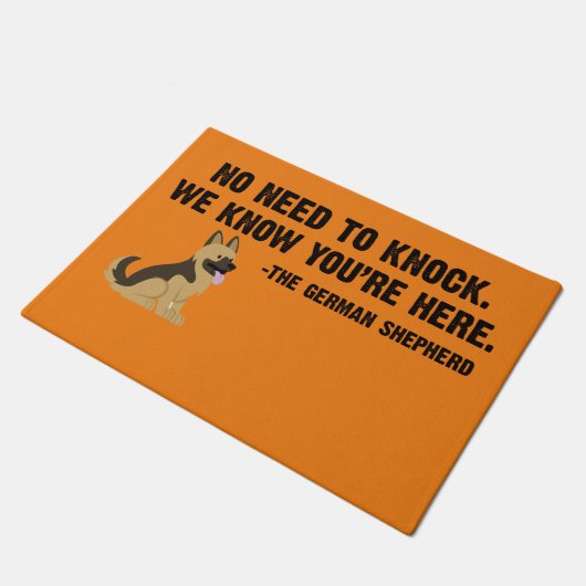 De duitse herder hoeft niet te kloppen deurmat (Schuin)