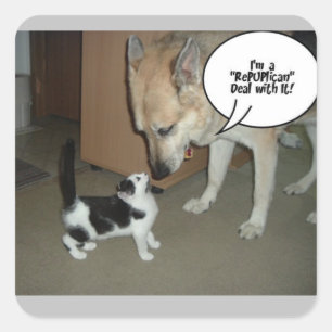 De Duitse herder ik ben een RePUPlican deal met he Vierkante Sticker