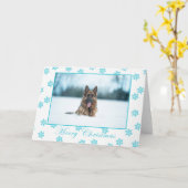 De Duitse herder in de sneeuwkerstkaart. Kaart (Gele Bloem)