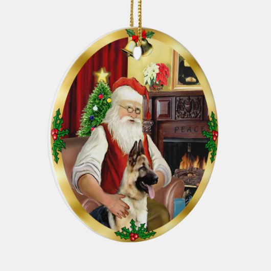 De Duitse Herder van de Kerstman #13 Keramisch Ornament (Rechts)