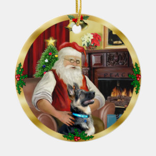 De Duitse Herder van de Kerstman #15 Keramisch Ornament