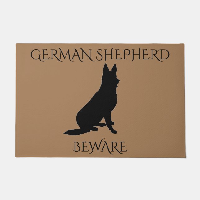 De Duitse herderdomsdoormat.  BEWARE. Deurmat (Voorkant)