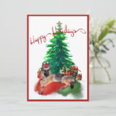 De Duitse herderhond Laying by Kerstmis (Staand voorkant)