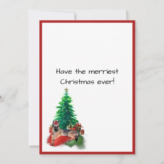 De Duitse herderhond Laying by Kerstmis (Achterkant)