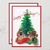 De Duitse herderhond Laying by Kerstmis (Voorkant / Achterkant)