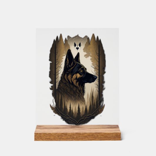 De Duitse Herdershond 008  Acryl Bord (Voorkant)