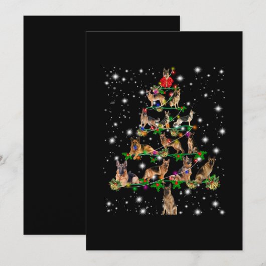 De Duitse kerstboom, bedekt door vlieglicht Bedankkaart (Voorkant / Achterkant)