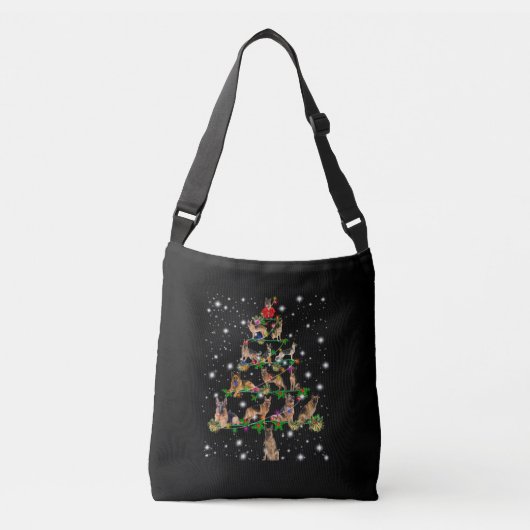 De Duitse kerstboom, bedekt door vlieglicht Crossbody Tas (Voorkant)