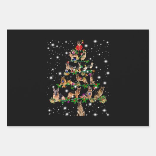 De Duitse kerstboom, bedekt door vlieglicht Inpakpapier Vel (Voorkant)