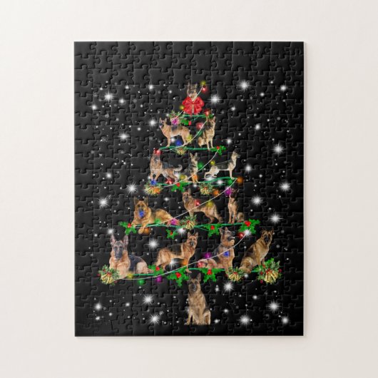 De Duitse kerstboom, bedekt door vlieglicht Legpuzzel (Verticaal)