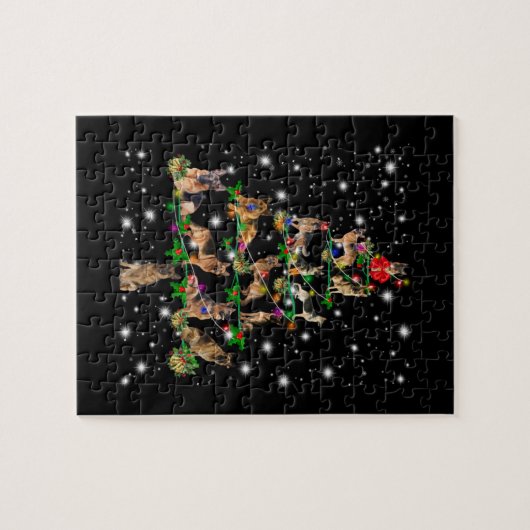 De Duitse kerstboom, bedekt door vlieglicht Legpuzzel (Horizontaal)