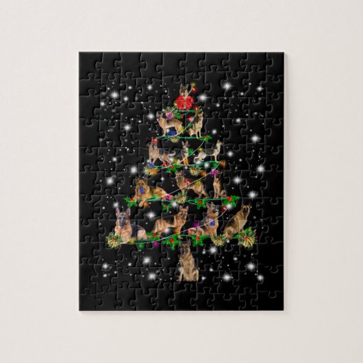 De Duitse kerstboom, bedekt door vlieglicht Legpuzzel (Verticaal)