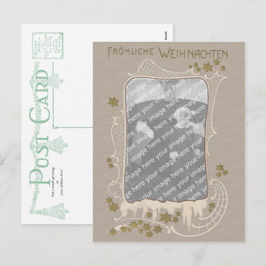 De Duitse Kerstkaart PC van het Lijst van de Foto Feestdagenkaart (Voorkant / Achterkant)