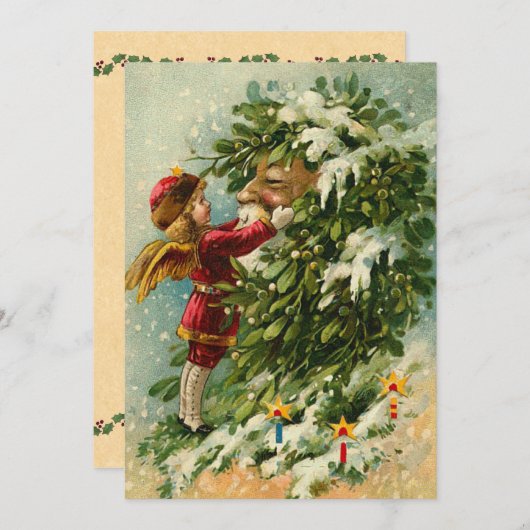 De Duitse Kerstkaart van de Fee van de Kerstman (Voorkant / Achterkant)