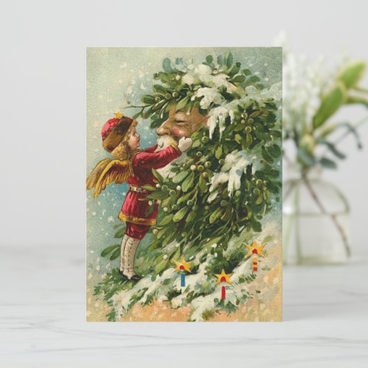 De Duitse Kerstkaart van de Fee van de Kerstman (Staand voorkant)