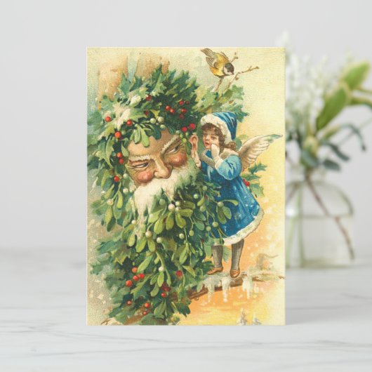 De Duitse Kerstkaart van de Fee van de Kerstman (Staand voorkant)