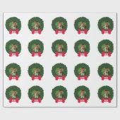 De Duitse kerstman Shepherd Wreath Dog's Foto Name Cadeaupapier (Vlak)
