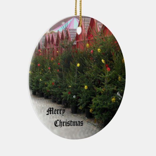 De Duitse kerstmarkt - kerstversiering Keramisch Ornament (Rechts)