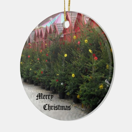 De Duitse kerstmarkt - kerstversiering Keramisch Ornament (Links)