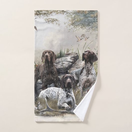 De Duitse kortharige pointer of Deutsch Kurzhaar Bad Handdoek (Handdoek)