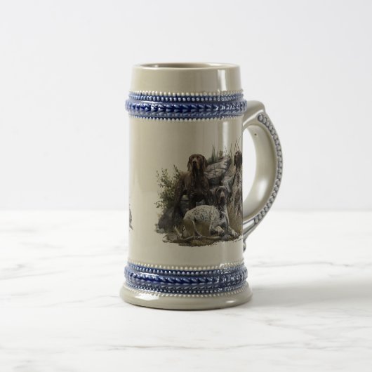 De Duitse kortharige pointer of Deutsch Kurzhaar Bierpul (Voorkant rechts)