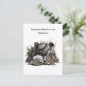 De Duitse kortharige pointer of Deutsch Kurzhaar Briefkaart (Staand voorkant)