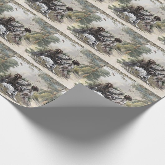 De Duitse kortharige pointer of Deutsch Kurzhaar Cadeaupapier (Hoek)