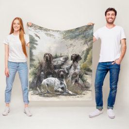 De Duitse kortharige pointer of Deutsch Kurzhaar Fleece Deken