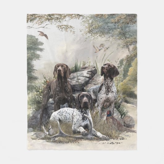 De Duitse kortharige pointer of Deutsch Kurzhaar Fleece Deken (Voorkant)