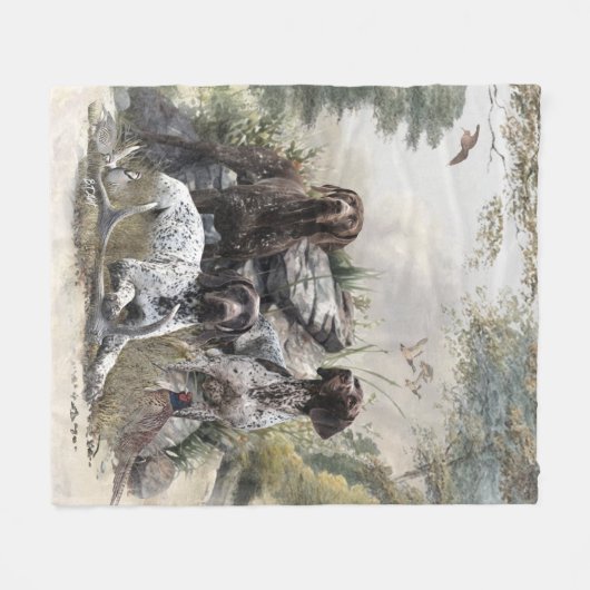 De Duitse kortharige pointer of Deutsch Kurzhaar Fleece Deken (Voorkant (Horizontaal))