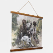 De Duitse kortharige pointer of Deutsch Kurzhaar Hangend Wandkleed (Gebogen)