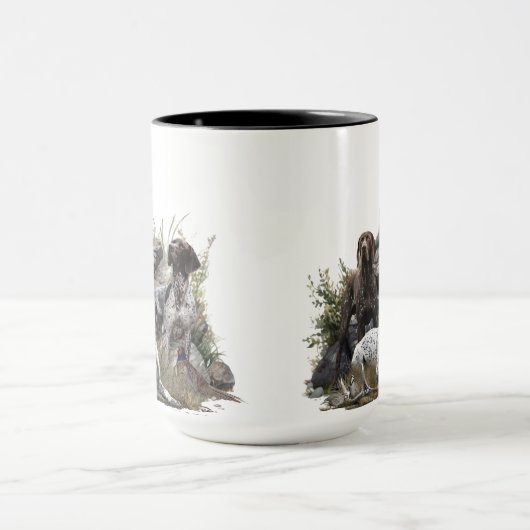 De Duitse kortharige pointer of Deutsch Kurzhaar Mok (Midden)