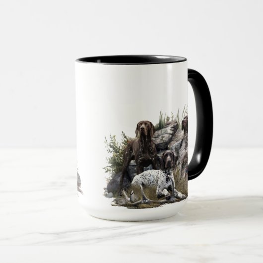 De Duitse kortharige pointer of Deutsch Kurzhaar Mok (Voorkant rechts)