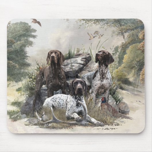 De Duitse kortharige pointer of Deutsch Kurzhaar Muismat (Voorkant)