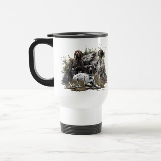 De Duitse kortharige pointer of Deutsch Kurzhaar Reisbeker (Links)