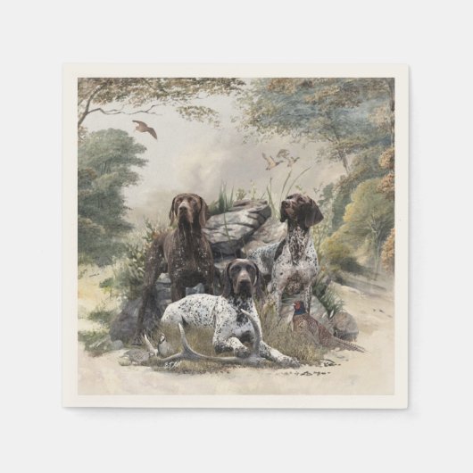 De Duitse kortharige pointer of Deutsch Kurzhaar Servet (Voorkant)