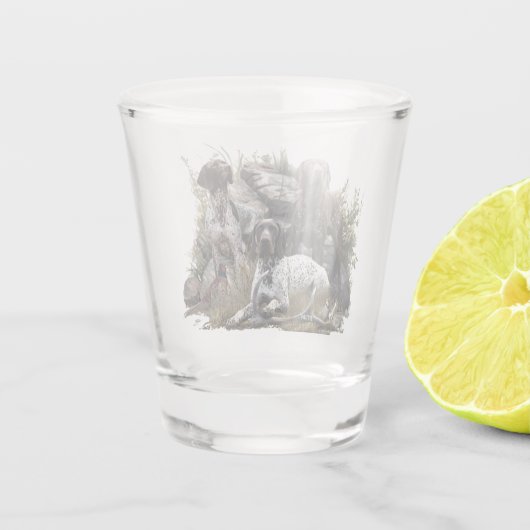 De Duitse kortharige pointer of Deutsch Kurzhaar Shot Glas (Achterkant)