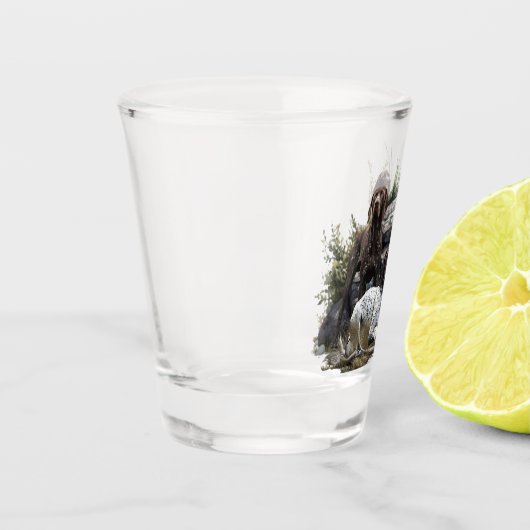 De Duitse kortharige pointer of Deutsch Kurzhaar Shot Glas (Links)