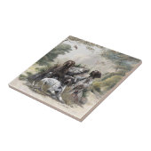 De Duitse kortharige pointer of Deutsch Kurzhaar Tegeltje (Zijkant)