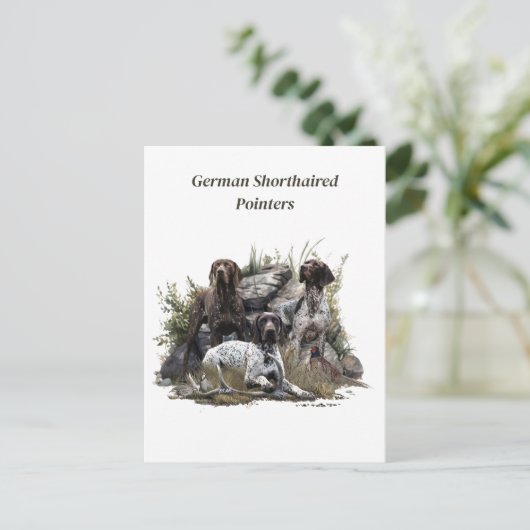 De Duitse kortharige pointer of Deutsch Kurzhaar Uitnodiging Briefkaart (Staand voorkant)